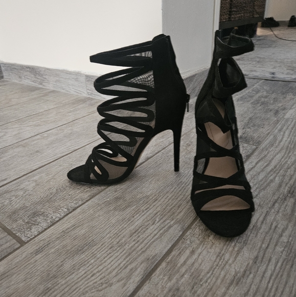 ALDO coppolino gladiator black mesh high heels - Picture 4 of 7